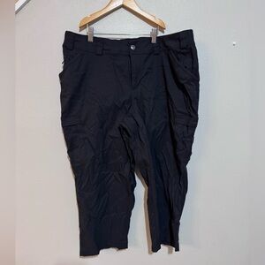 Duluth Trading Company Cargo Womens Capri Pants Elastic Waist Size 16W Black